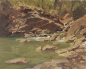 'Cascade In The Narrows' 10x12 Oil on Linen