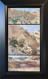 'Hickman Bridge Triptych' 16x8 Oil on Linen