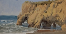 'Low Tide Caves' 6x12 Oil on Linen