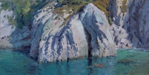 'Point Lobos Domes' 8x16 Oil on Linen