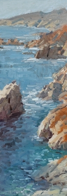 'Rocky Headlands' 18x6 Oil on Linen