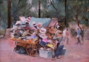 'The Hat Cart' 9X12 Oil