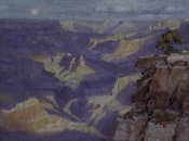 \'Moonset Over The Abyss\' 17x22 Oil on Linen