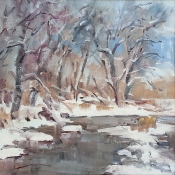 'Winter Colors' 8x8 Oil on Linen